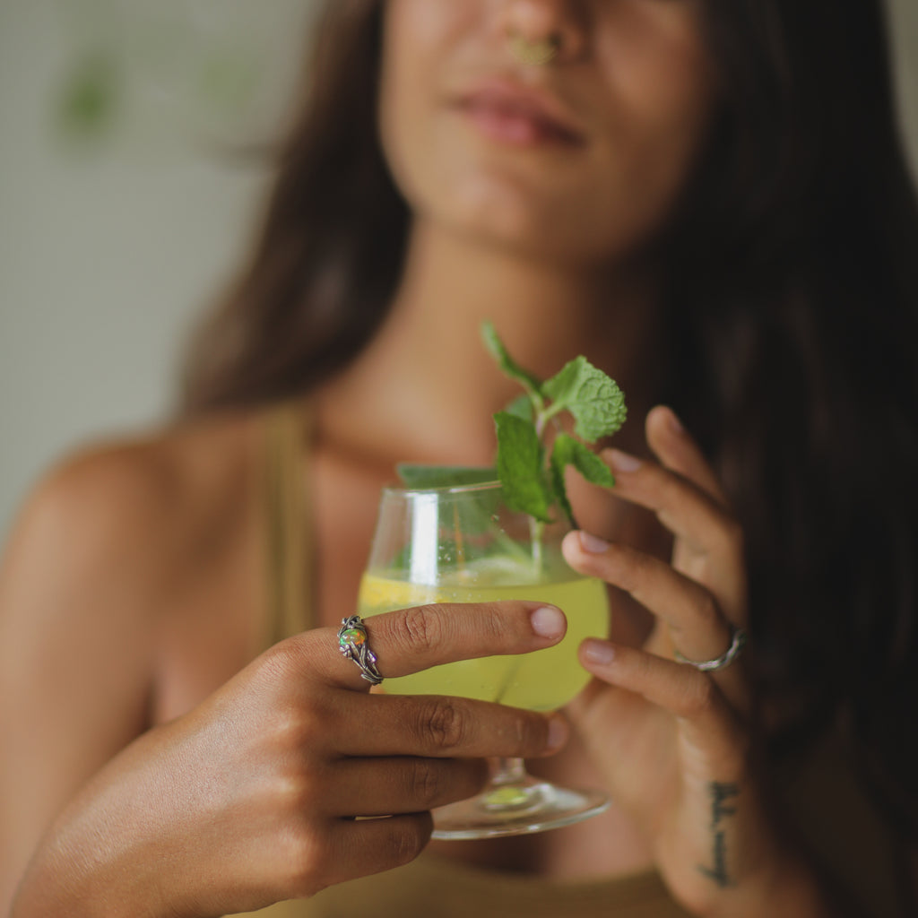 Fire Opal Engagement Ring Elle