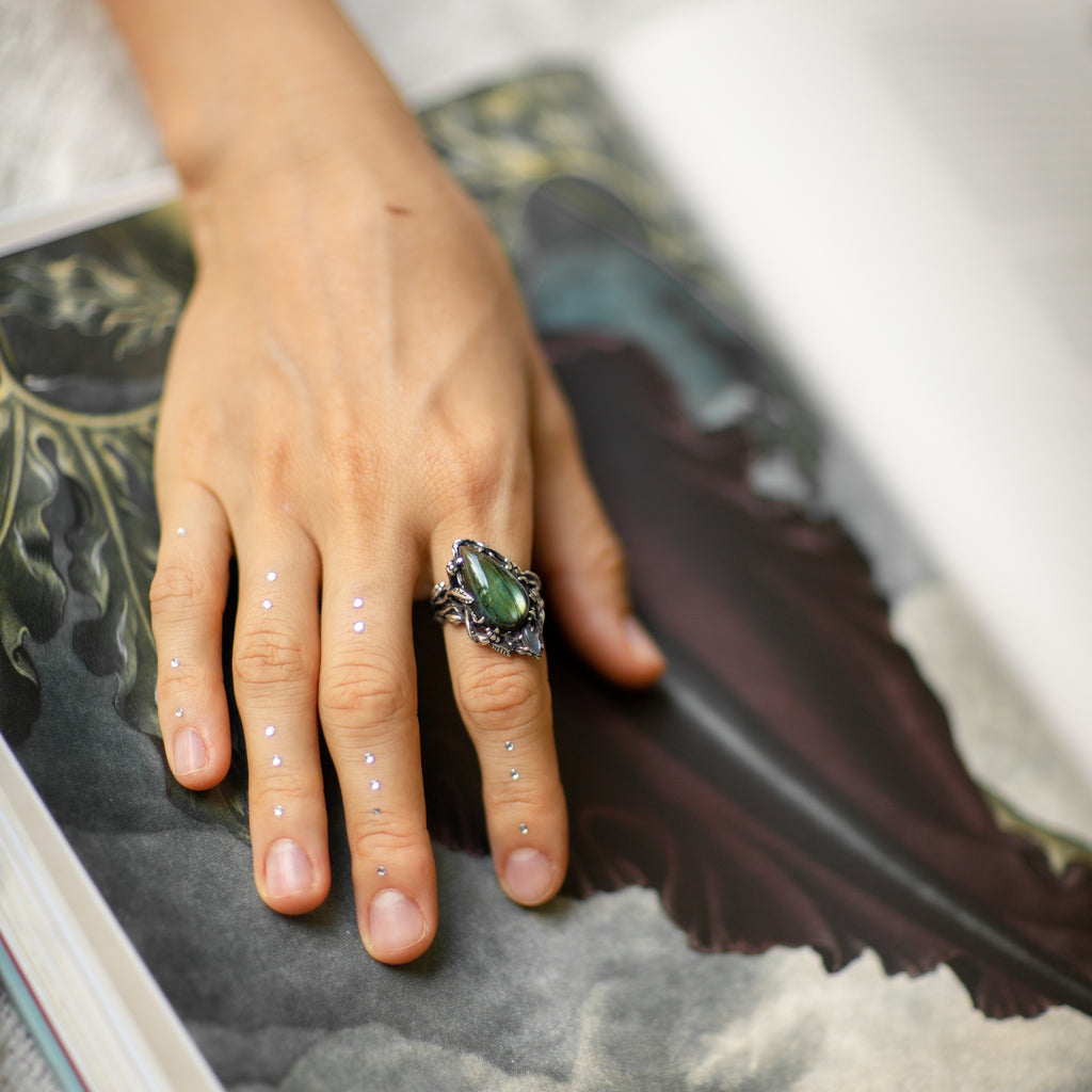 Labradorite statement ring