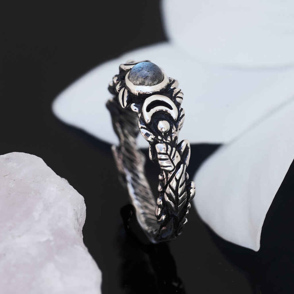 Labradorite Triple Moon Ring