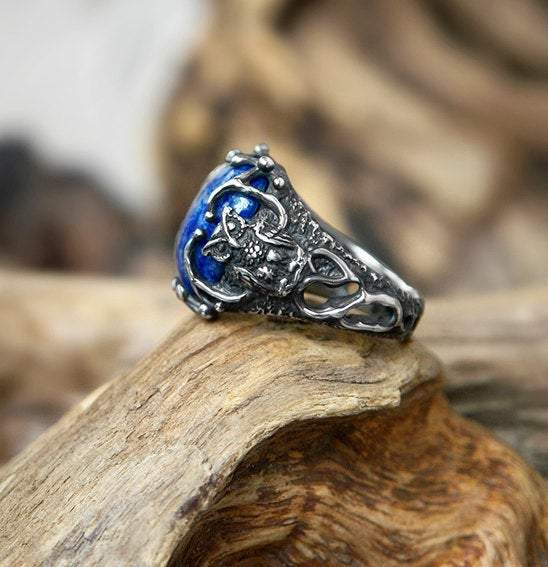 Sterling Silver Owl ring with Lapis Lazuli