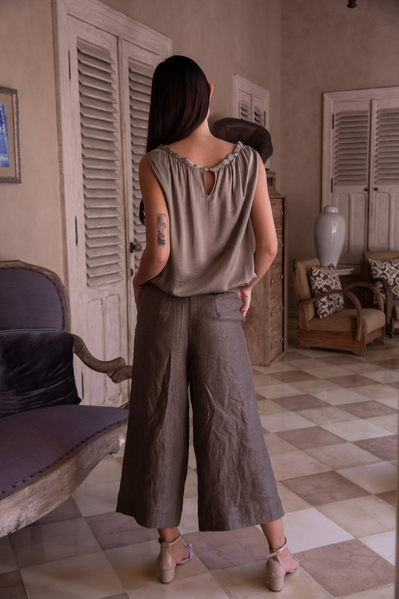 Pure Linen Pants in Mocha by BlackTreeLabel