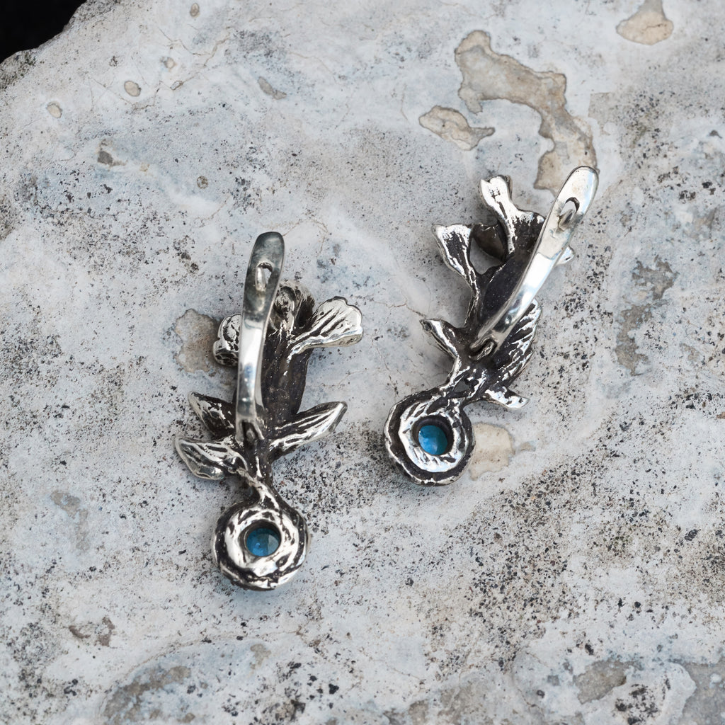 Swiss Blue Topaz Earrings "Lyra"