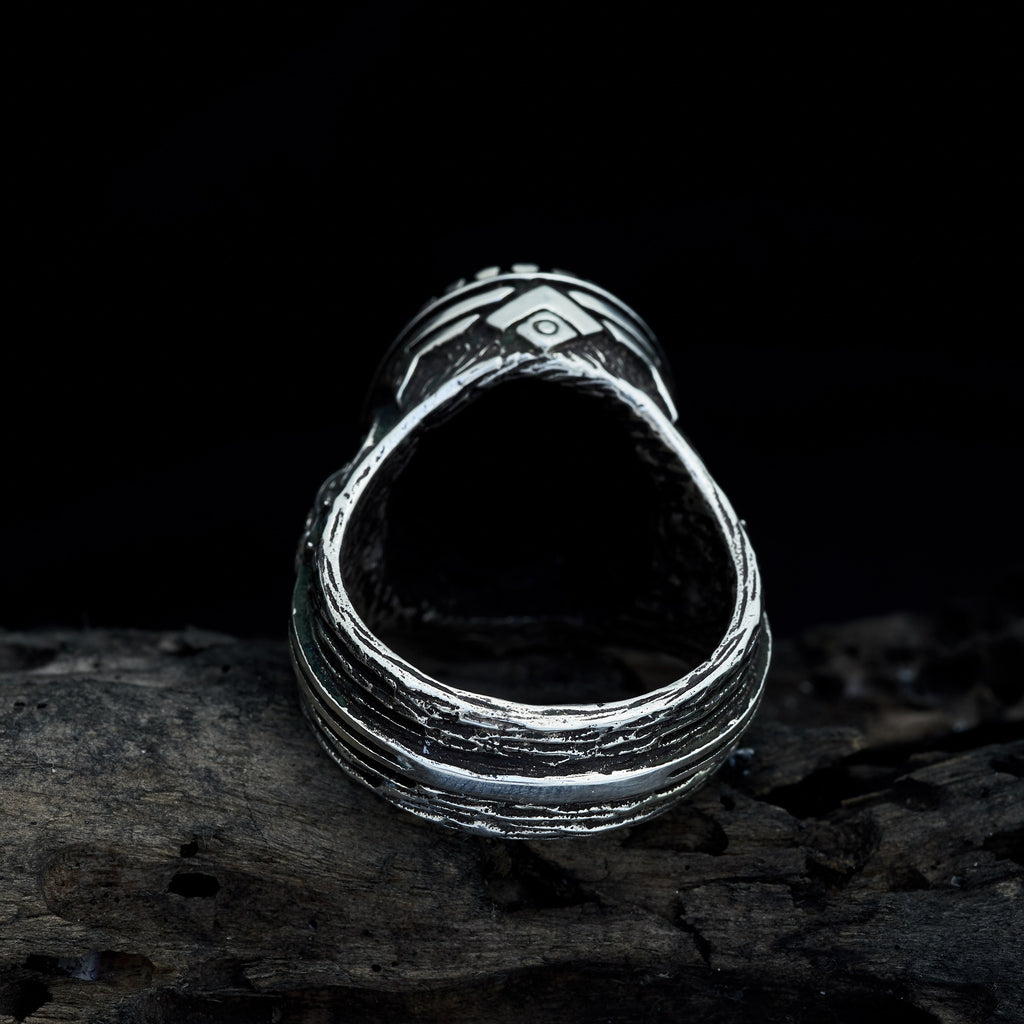 Men's ring with Labradorite "Owl"