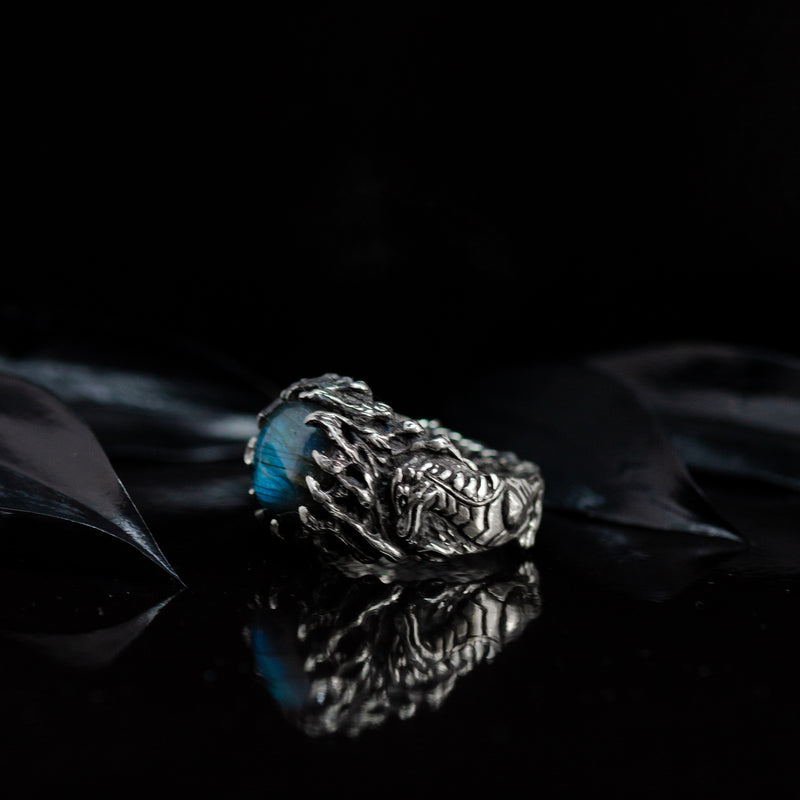 Men's Labradorite ring "Dragon"