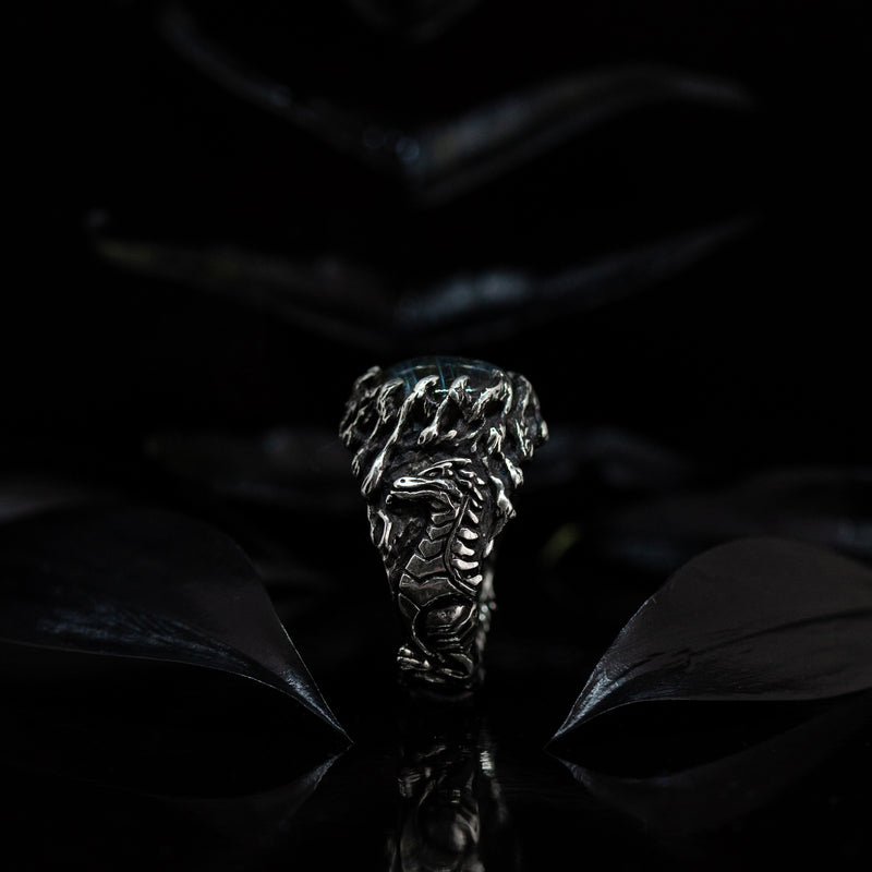 Dragon ring with Labradorite by BlackTreeLab