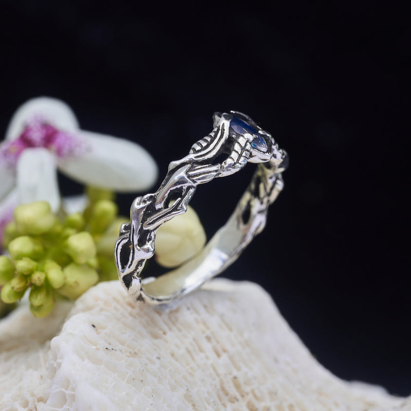 Sterling Silver Moonstone Engagement Ring "Crystal"