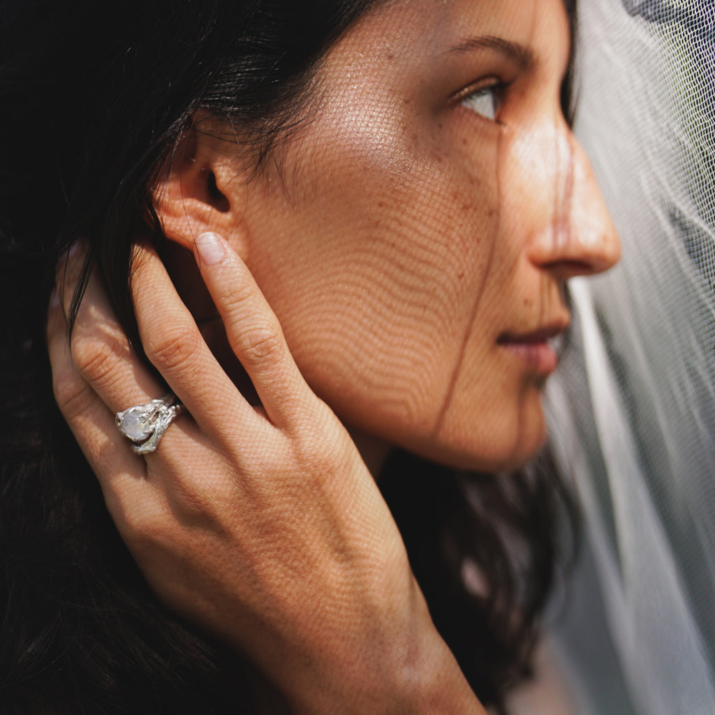 Moonstone Engagement Ring set Ariel