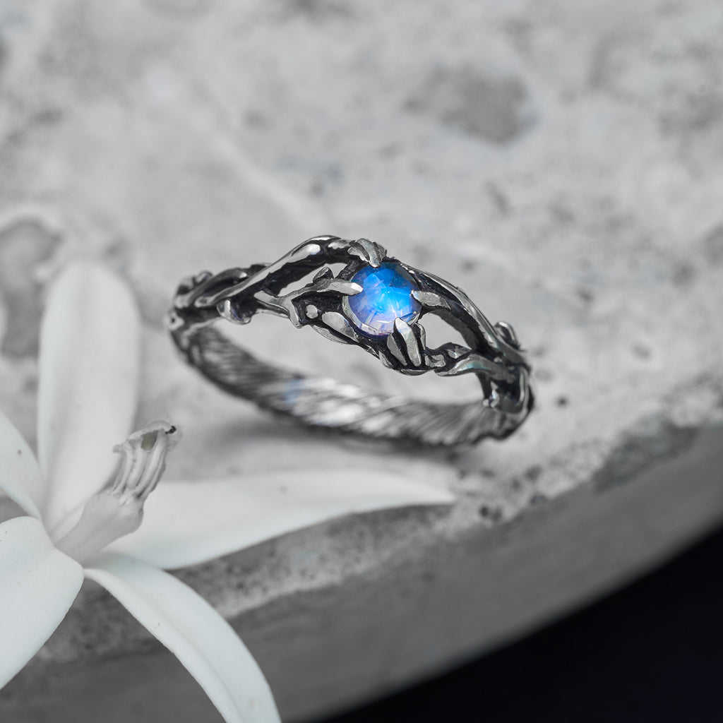 Moonstone engagement ring