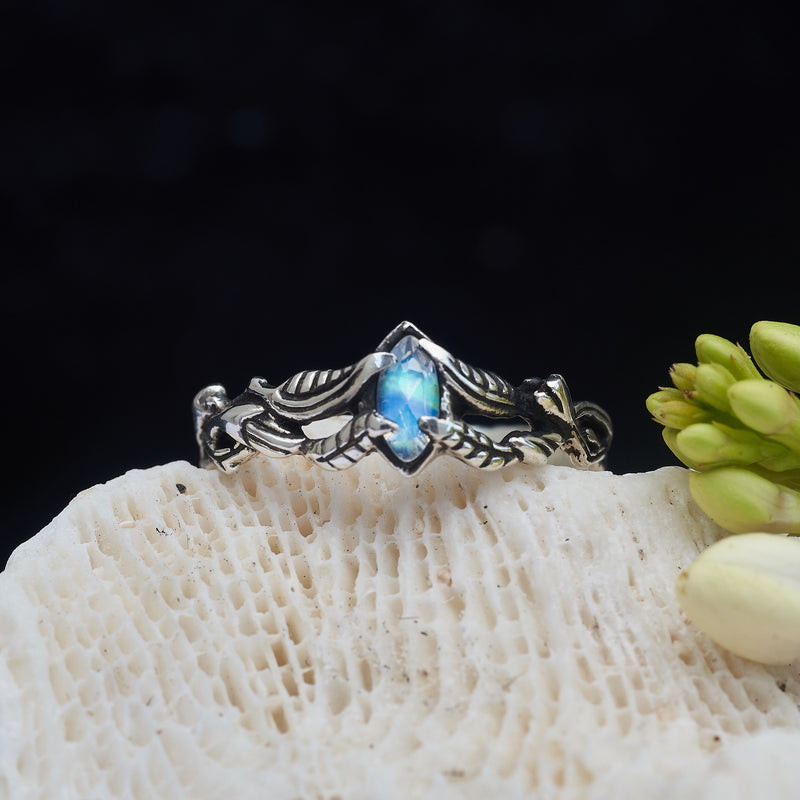 Moonstone Engagement Ring "Crystal" by BlackTreeLab