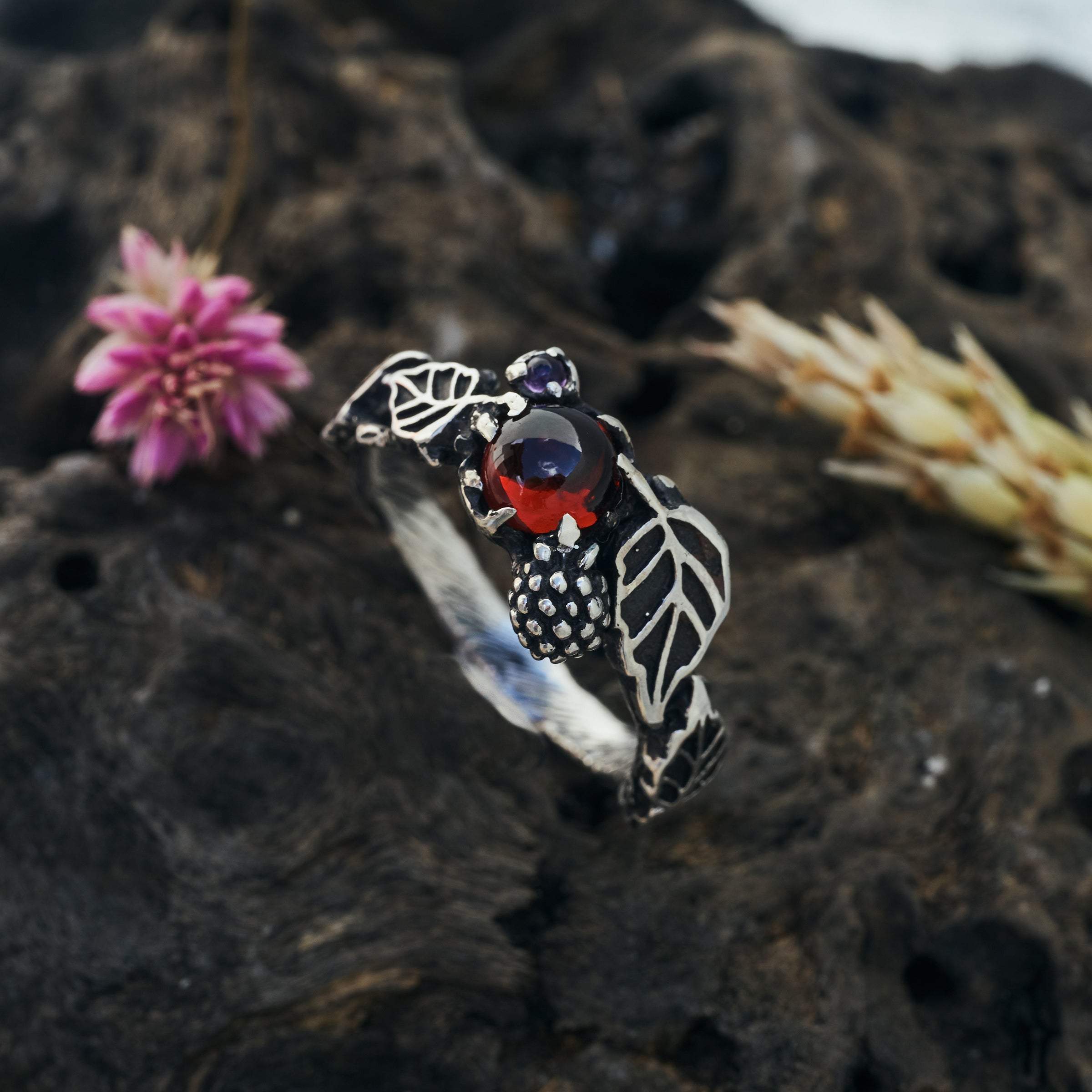 Amethyst and Garnet Ring