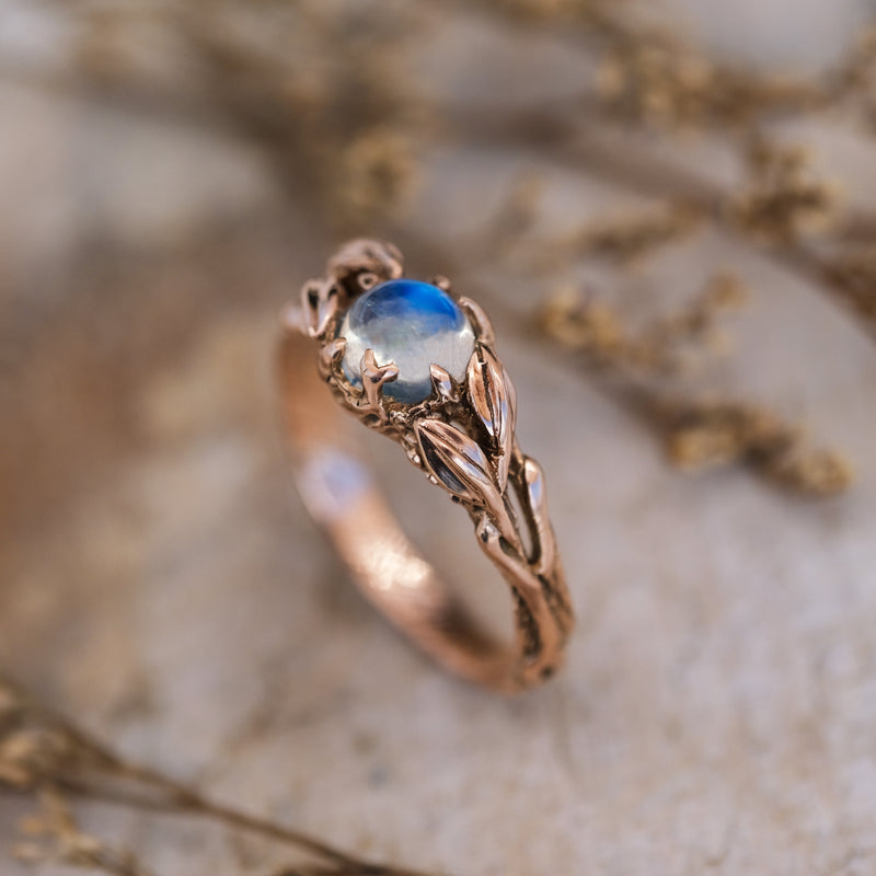 Rose Gold Engagement Ring with Moonstone "Louise" by BlackTreeLab