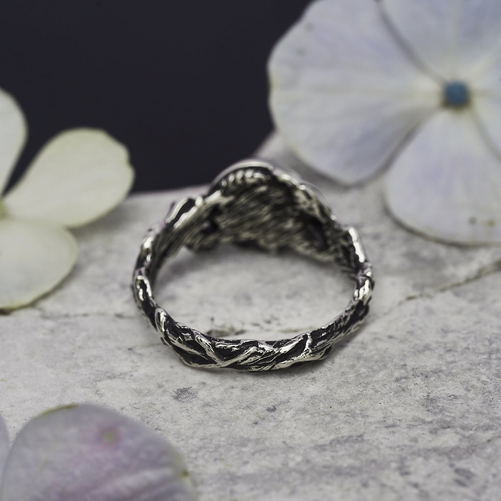 Round moonstone ring Leilani by BlackTreeLab