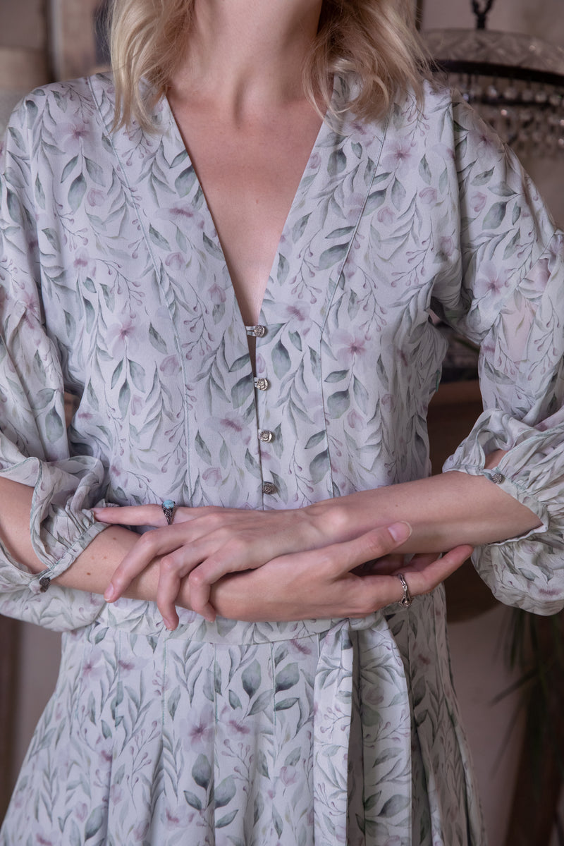 Pure Silk Summer Dress "Primavera" details