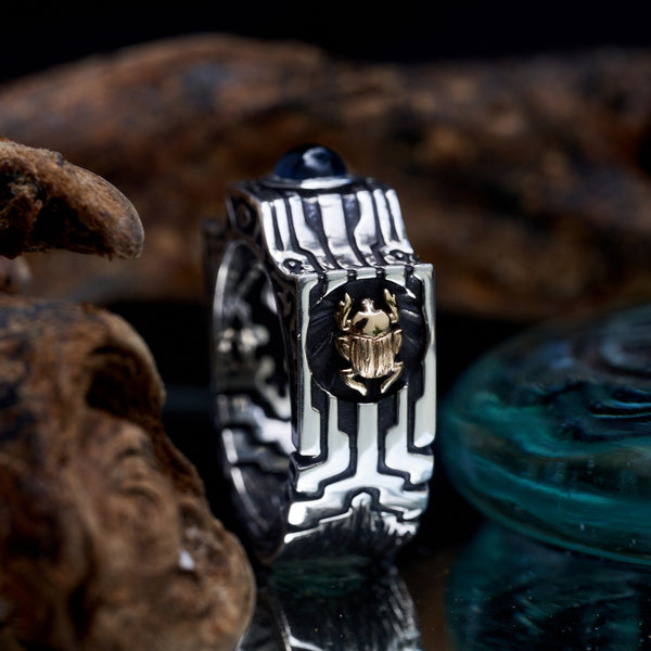 Men's Blue topaz ring “Gates”