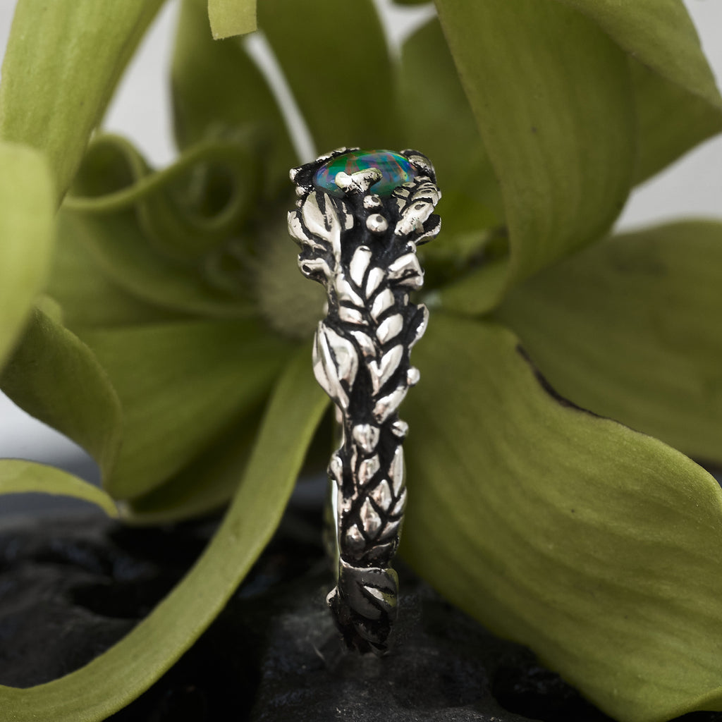 Boulder Fire Opal Ring "Evlin"