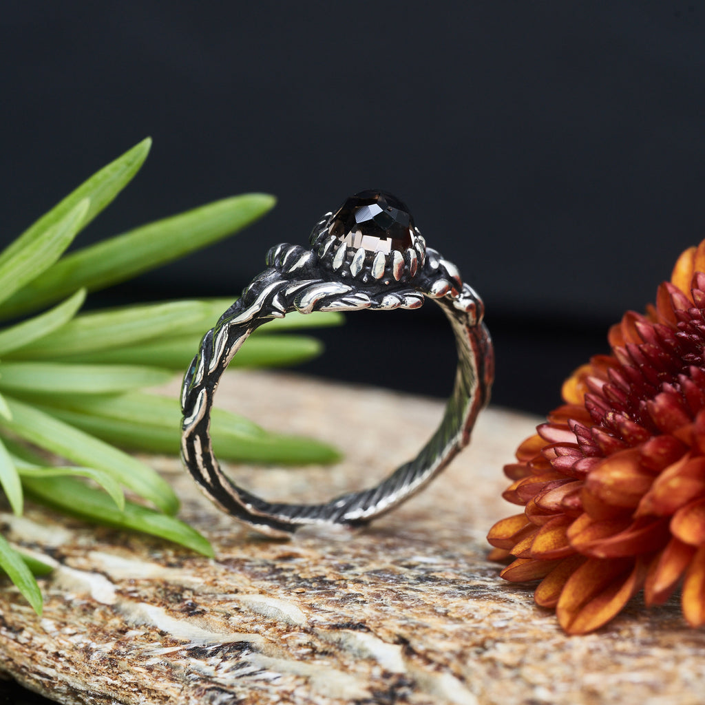 Smoky Topaz Sterling Silver Ring "Gaia"