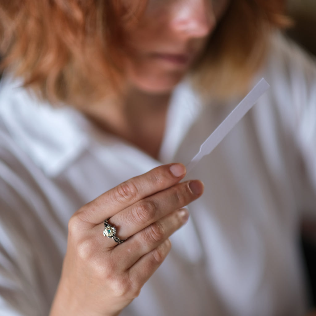 Sun and Silver Emerald ring "Sol"