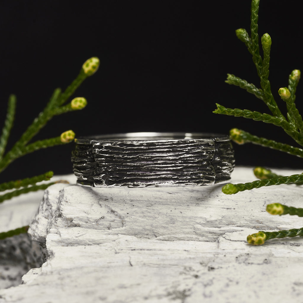 Sterling Silver Men’s wedding ring "Moss"