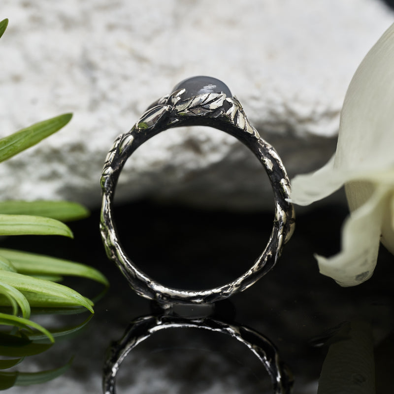 Sterling Silver Moonstone Wedding Ring Alma