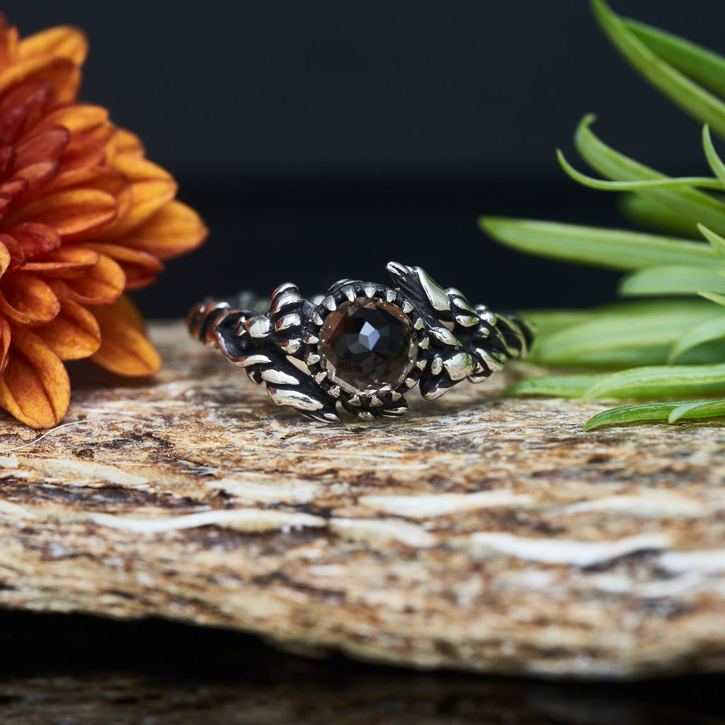 Smoky Topaz Ring "Gaia" by BlackTreeLab
