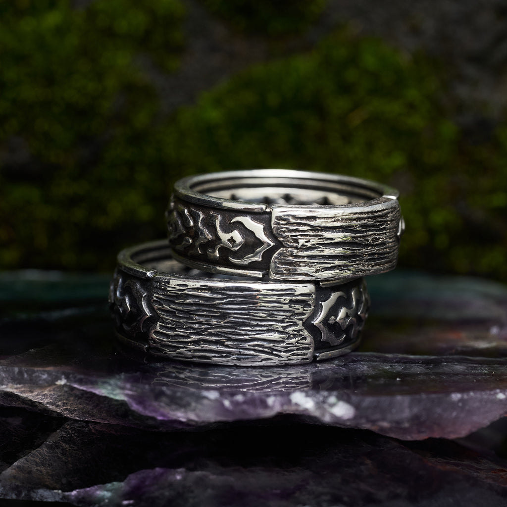 Couples Ring Set for Him and for Her Dusk