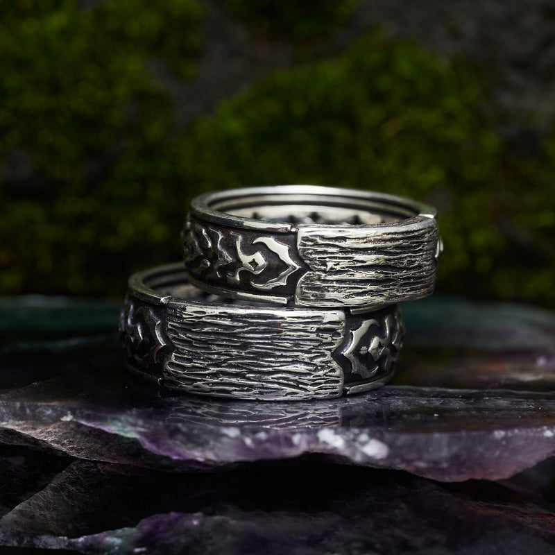Couples Ring Set for Him and for Her Dusk