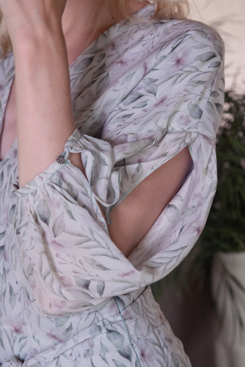 Pure Silk Summer Dress "Primavera" - details