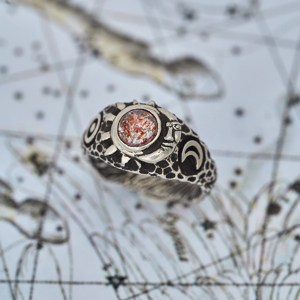 Celestial Sunstone ring "Skytale"