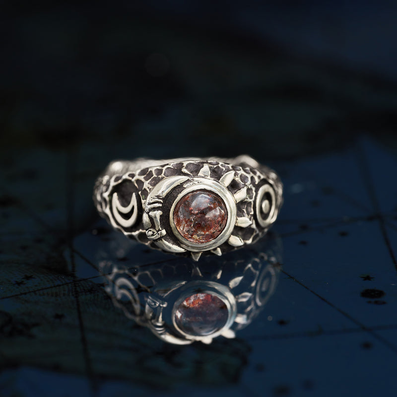 Celestial Sunstone ring "Skytale"