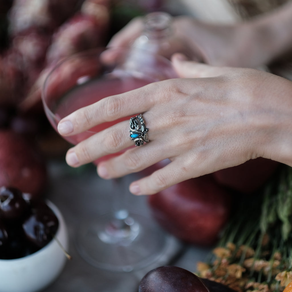 Labradorite Ring Set "Mona" by BlackTreeLab