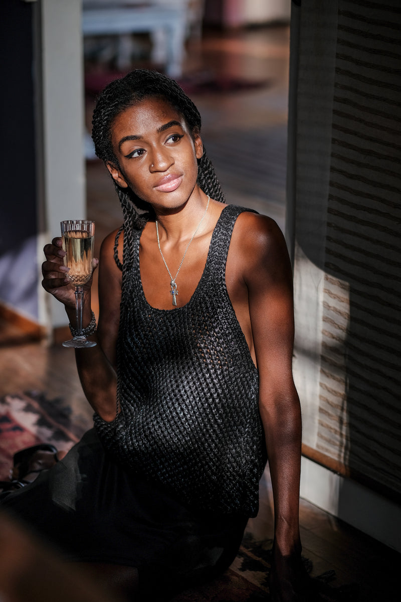 Knitted Top in Classic Black