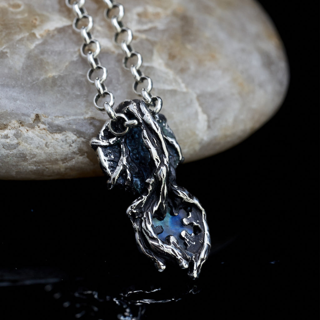 Sterling Silver Moonstone pendant "Snowflake"