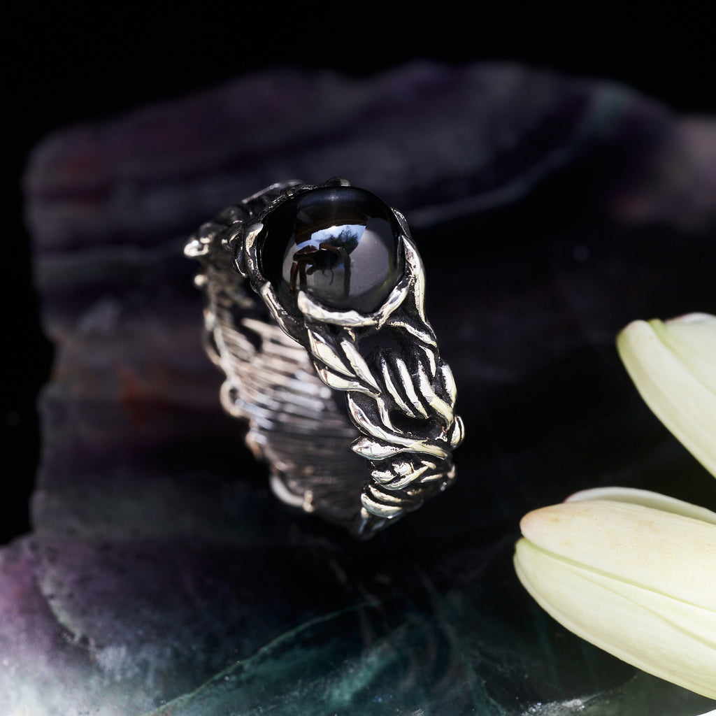 Diopside Engagement Ring “Noir” 