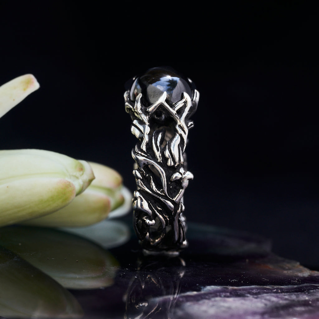 Black Star Diopside Engagement Ring “Noir” 