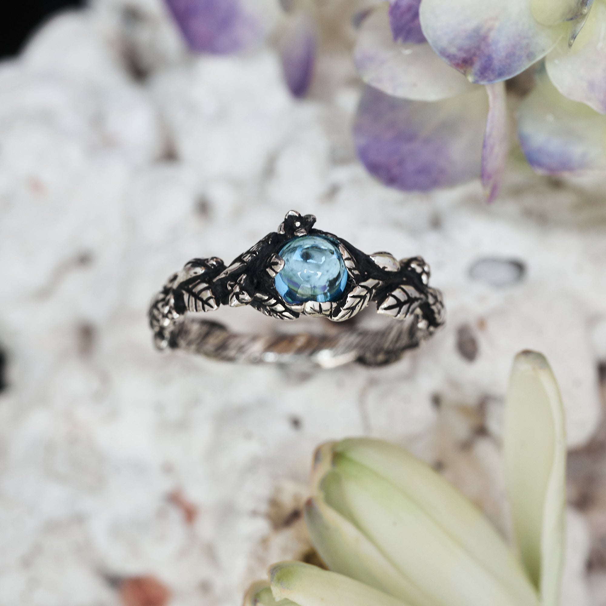 Blue Topaz gemstone ring 
