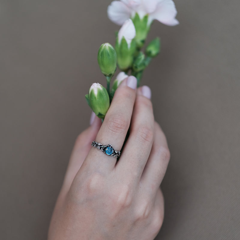 Topaz gemstone ring "Sky"  on Hand