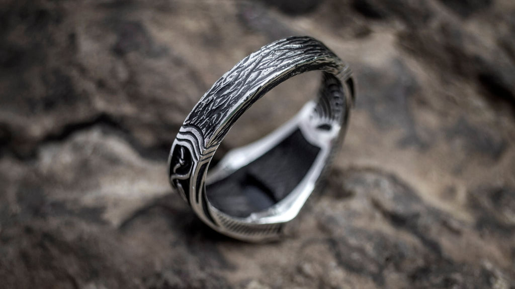 Boulder Fire Opal Ring "Egypt Tale" - blacktreelab