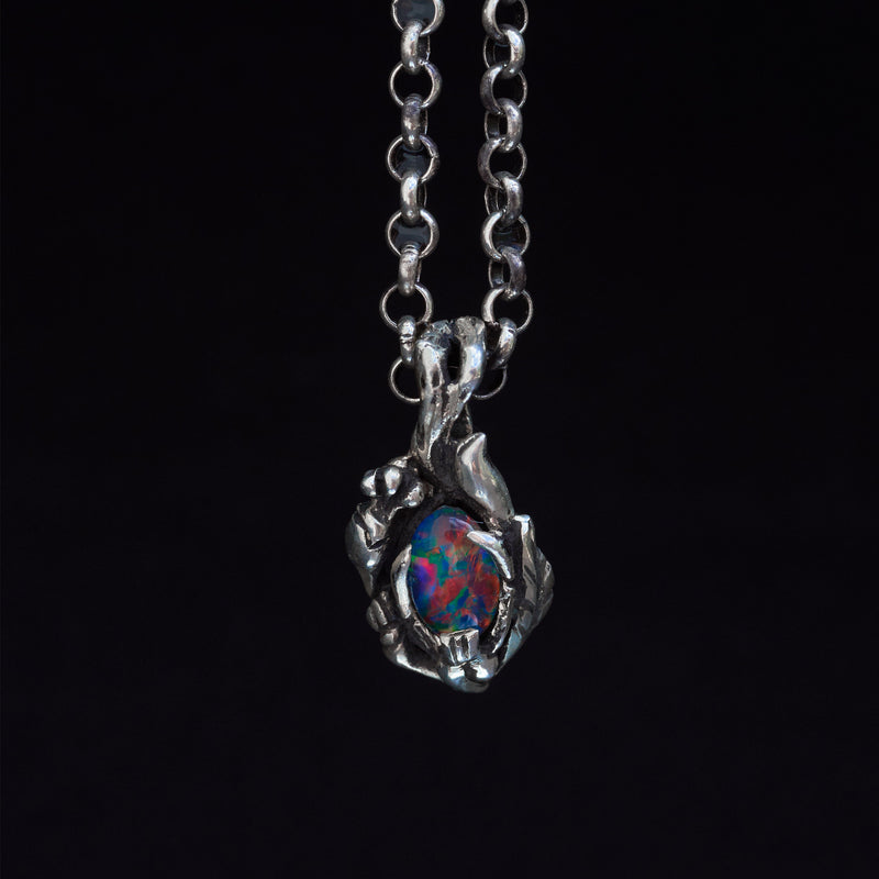 Boulder Fire Opal necklace