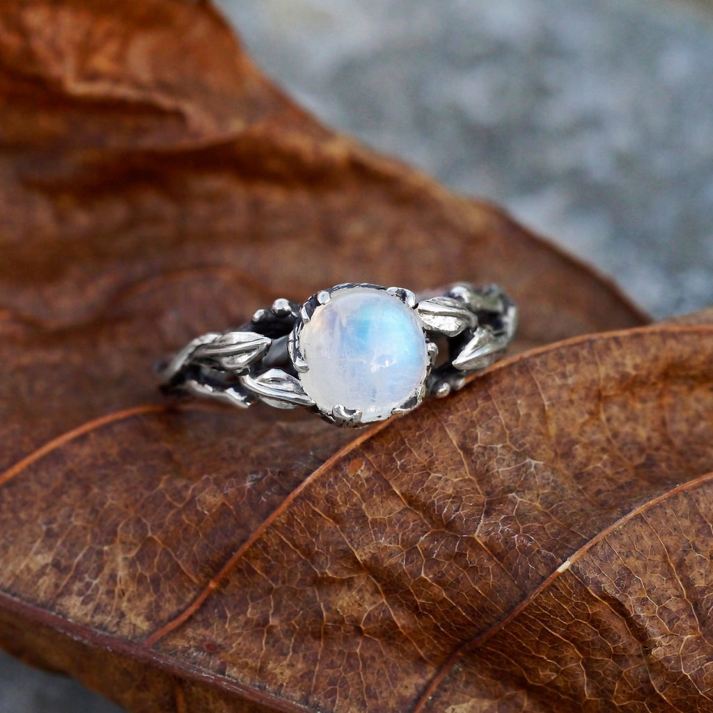 Moonstone engagement ring