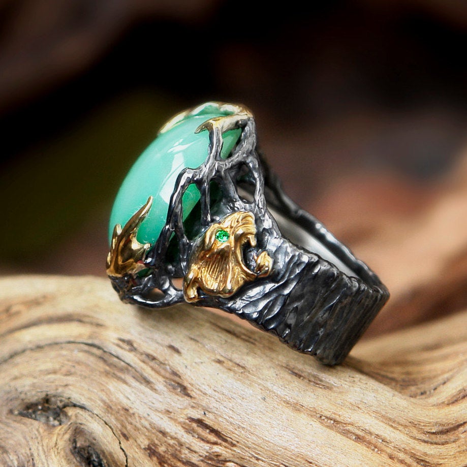 Chrysoprase ring "Myanma"