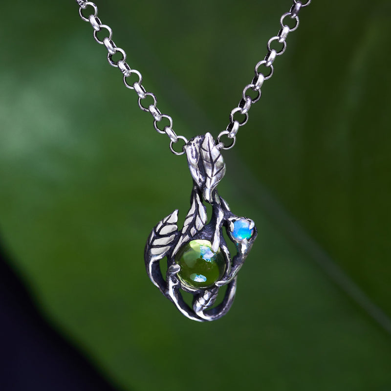 "Angie" Opal and peridot pendant