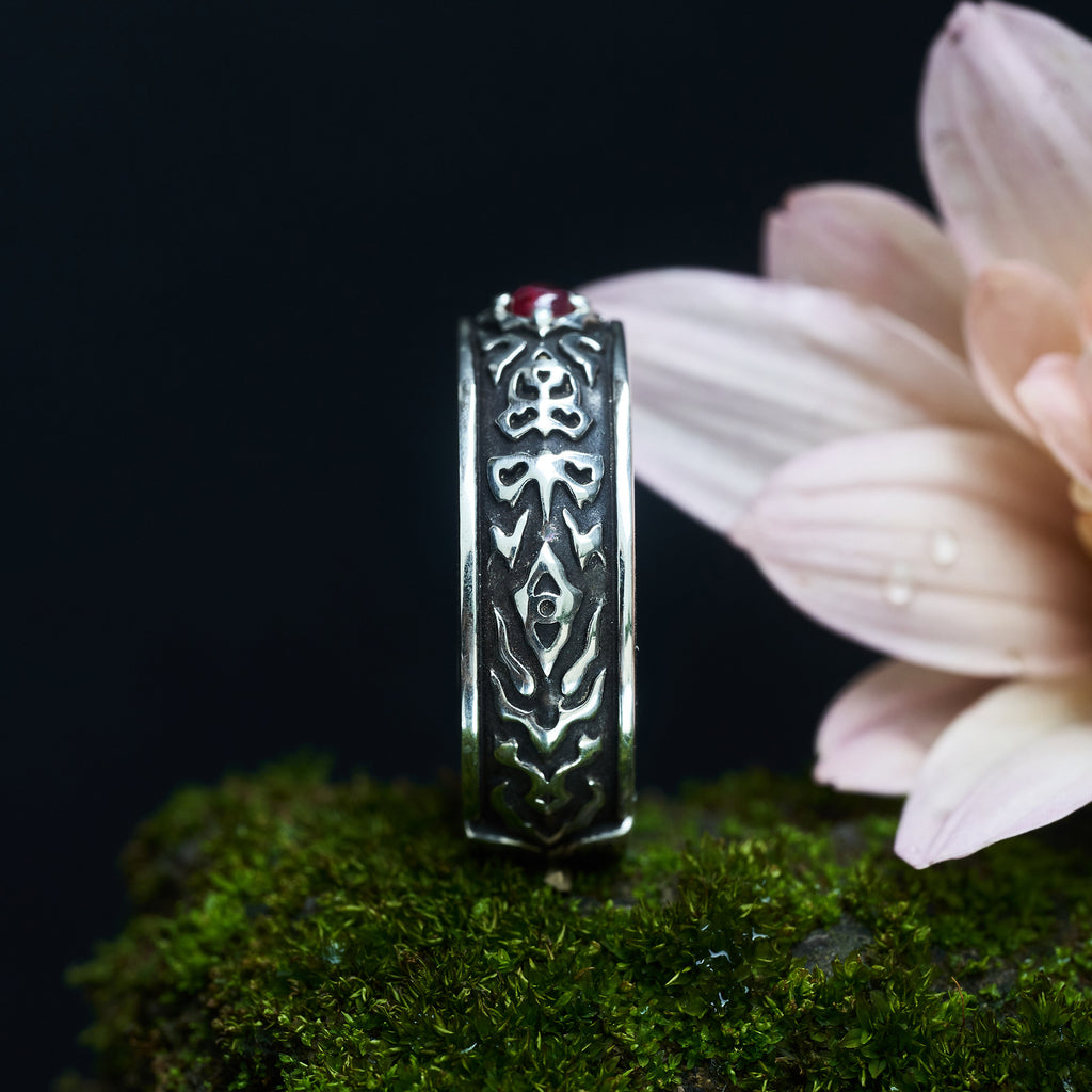 Ruby Silver Engagement Ring “Dusk”