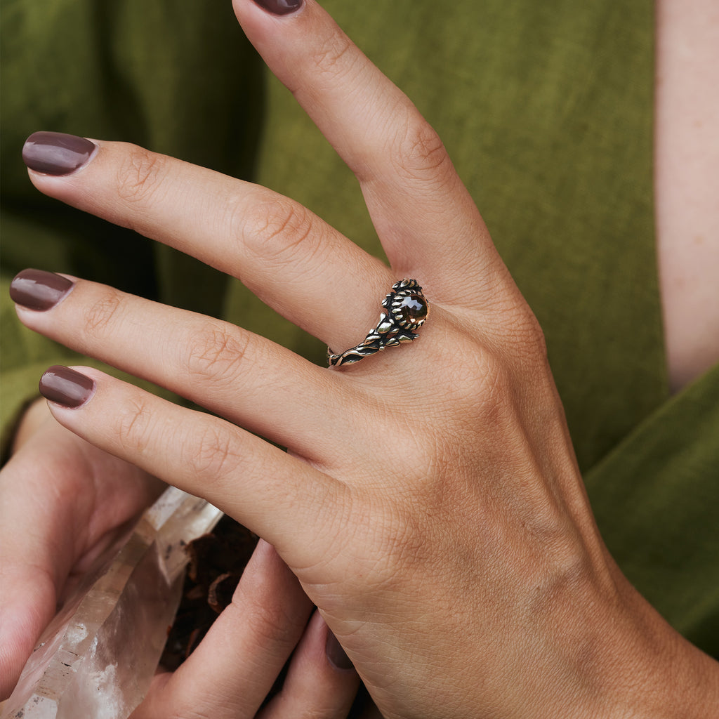 Smoky Topaz Ring "Gaia"