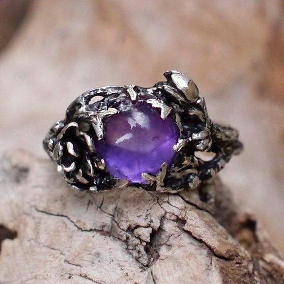 Sterling Silver Amethyst Ring "Fay" - blacktreelab