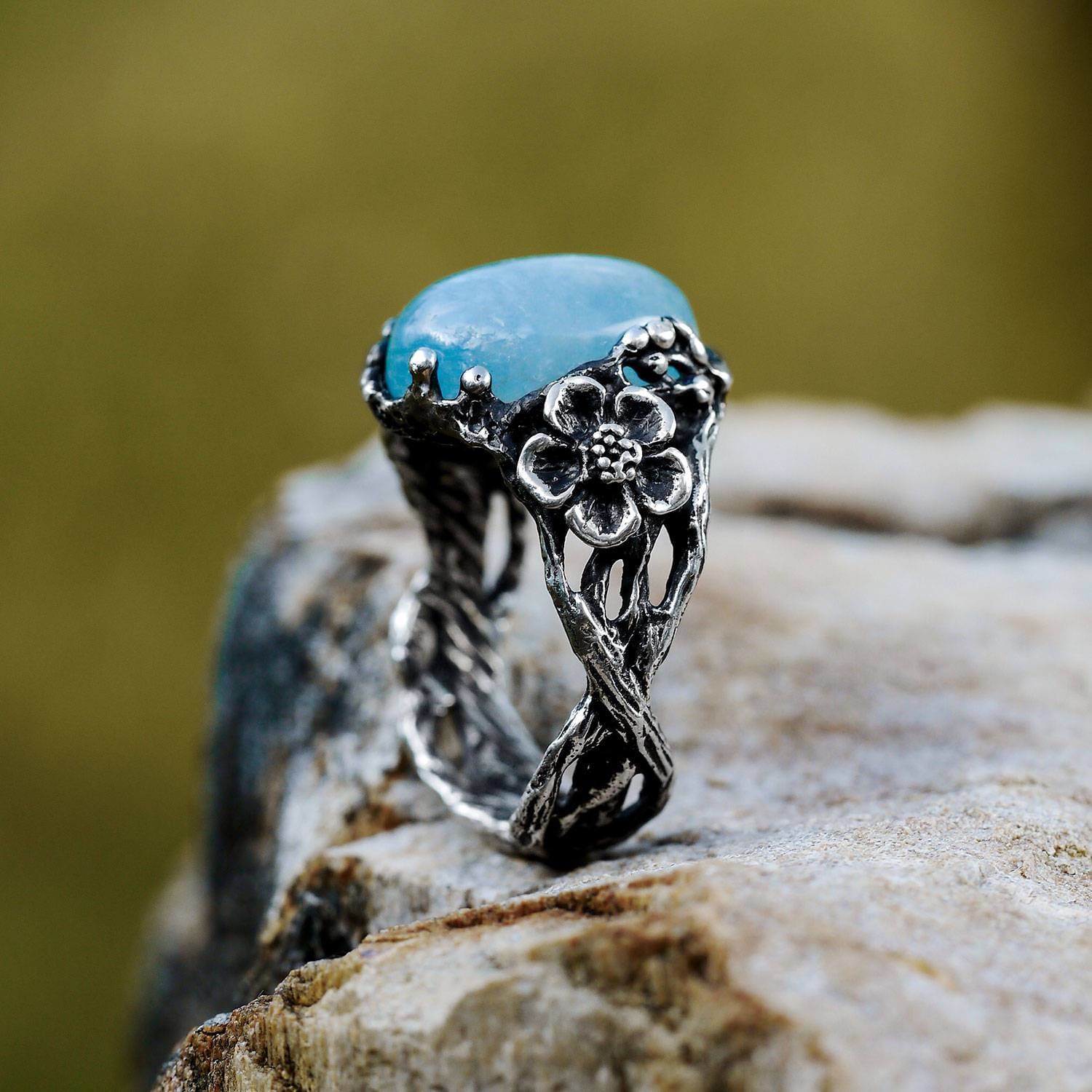 Sterling Silver Aquamarine Ring 