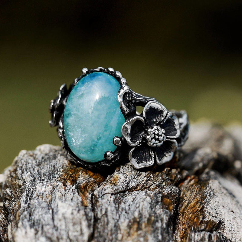 Sterling Silver Aquamarine Ring "Mirra" - blacktreelab