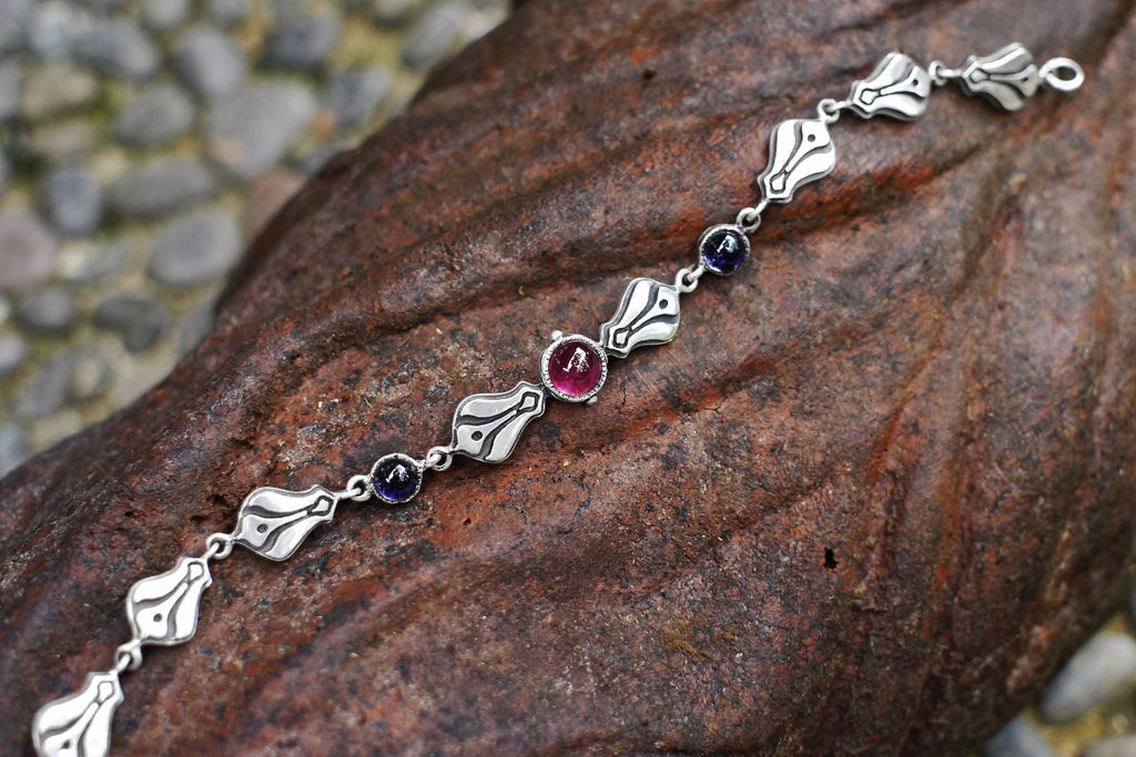 Sterling Silver Bracelet with Tourmaline "Ellora" - blacktreelab