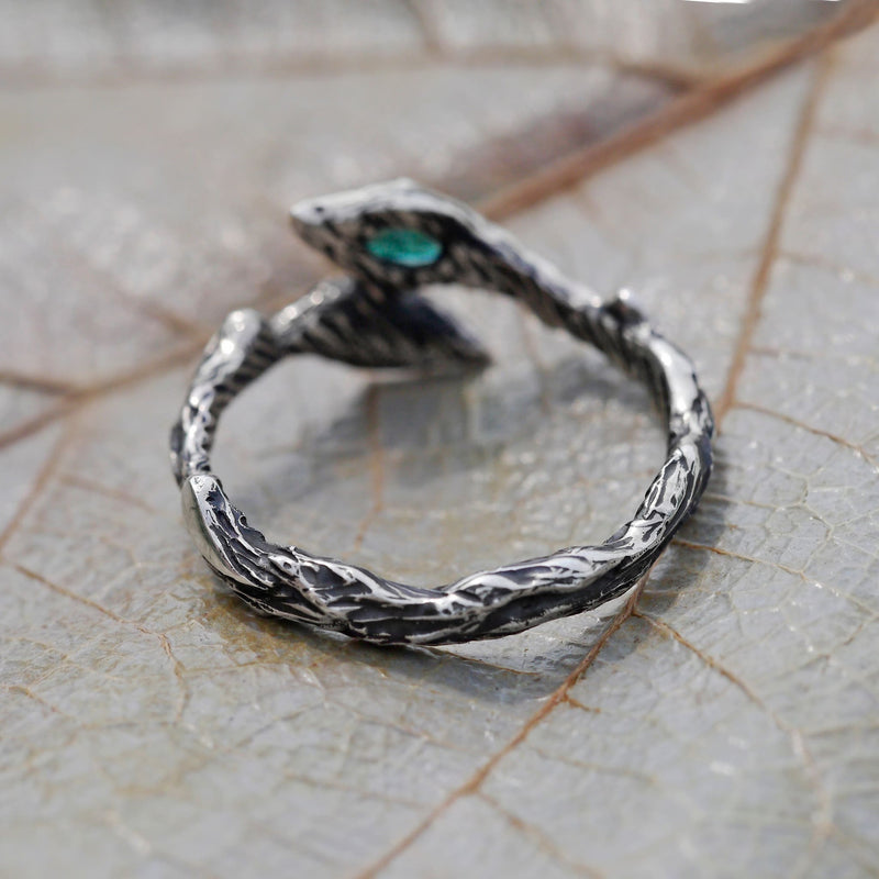 Sterling Silver Green-Blue Tourmaline Ring "Rene" - blacktreelab