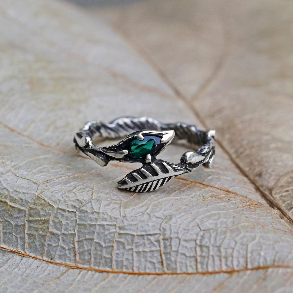 Sterling Silver Green-Blue Tourmaline Ring "Rene" - blacktreelab