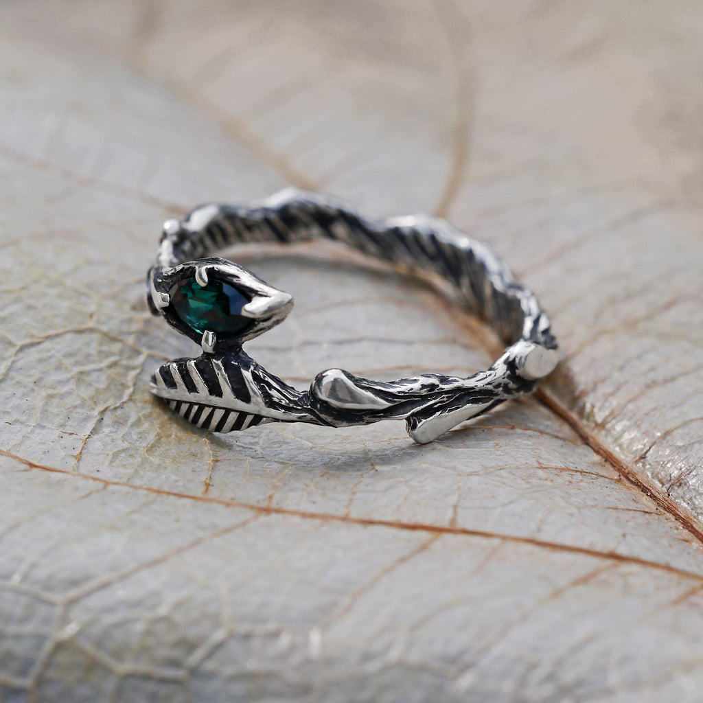 Sterling Silver Green-Blue Tourmaline Ring "Rene" - blacktreelab